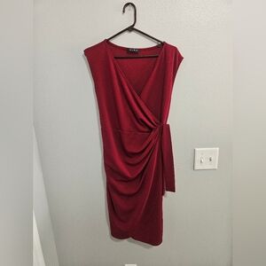 Women's Red Faux Wrap Dress Size XXL